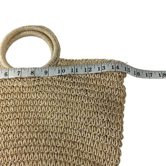 Woven Straw Summer Top Handle Tote - Picture 7 of 7